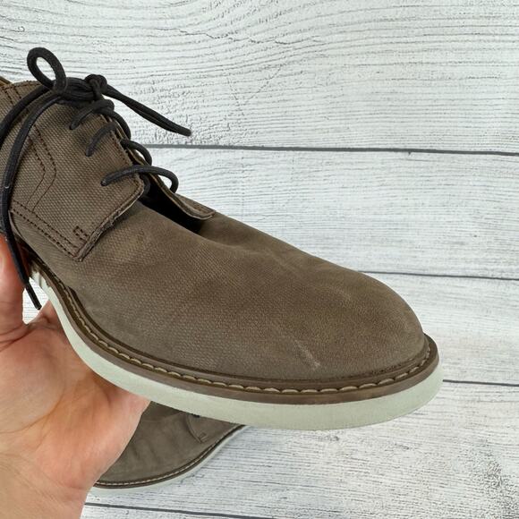 Clarks Men\'s Taupe Unstructured Un Elott Lace Up Nubuck Shoes Size 11.5 main image 11